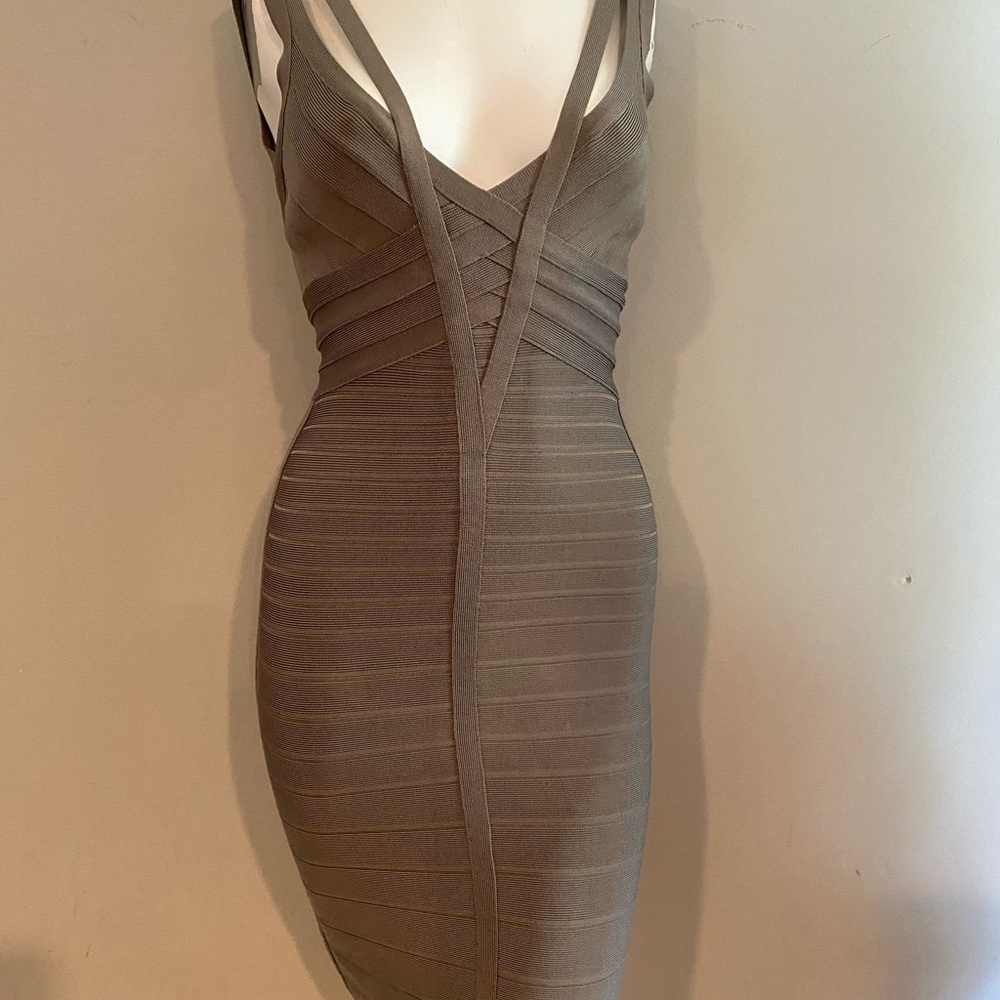 Herve Leger Olive Bandage Dress size X-Small